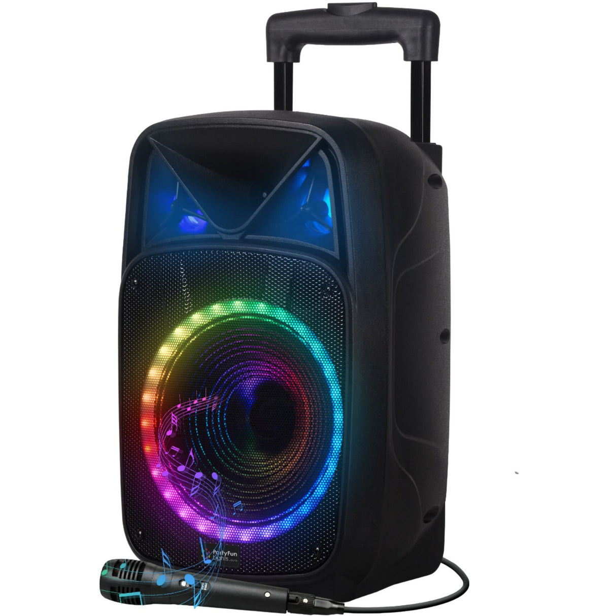 Party Funlight Karaoke Party Speaker with Handle & Wheels