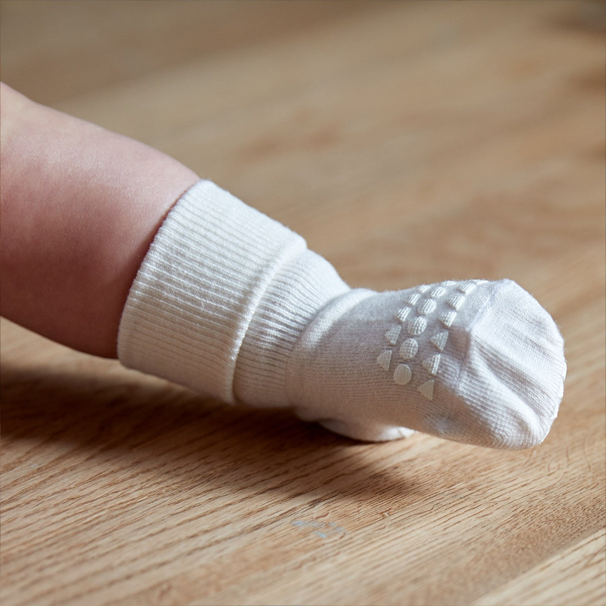 Gobabygo Off White Non-Slip Socks Bamboo