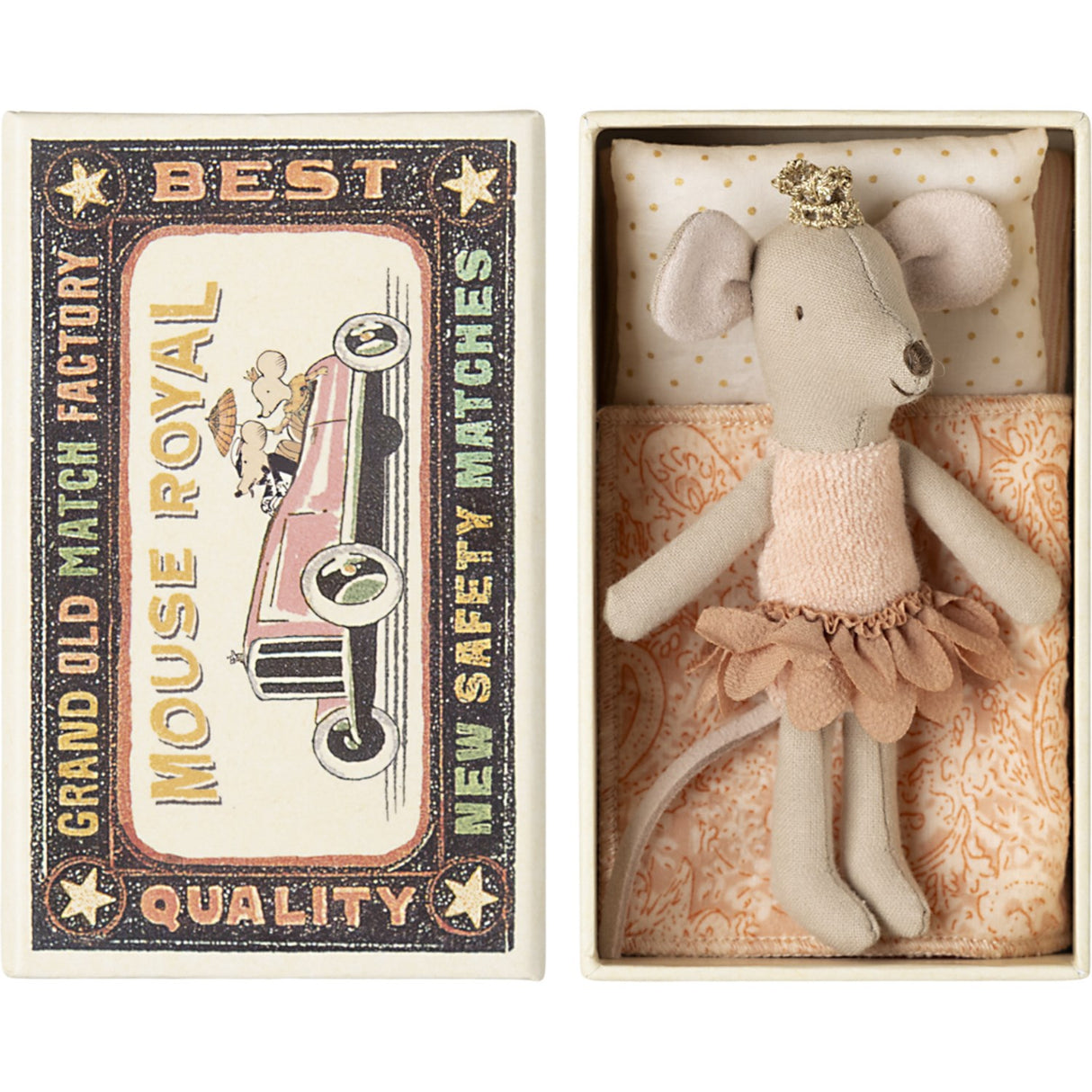 Maileg Princess Mouse, Little Sister In Matchbox