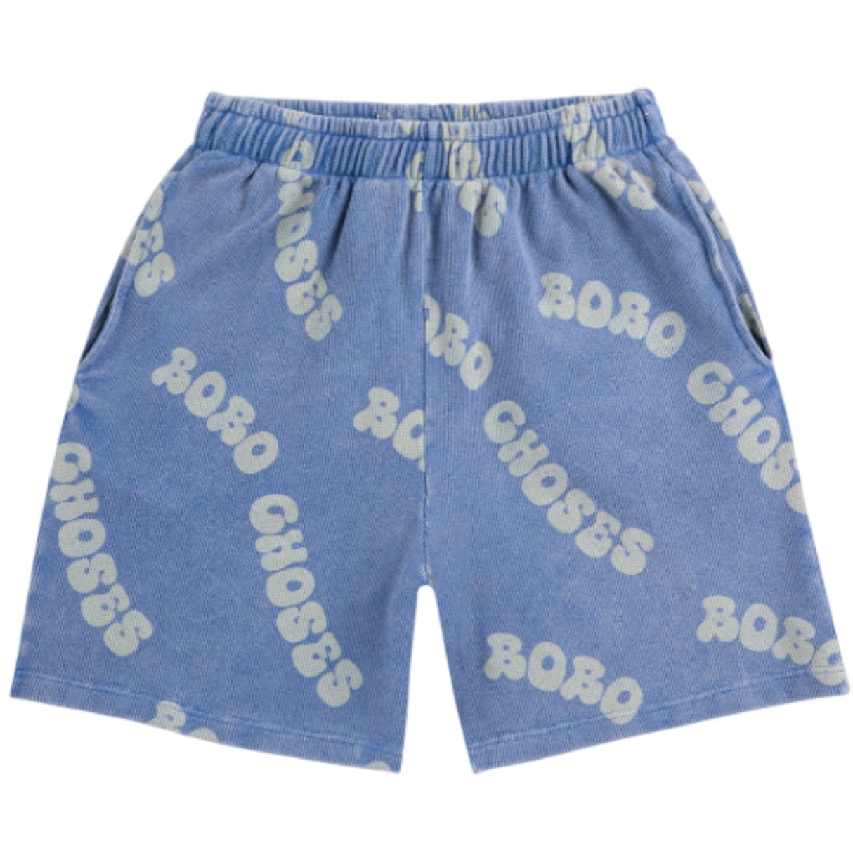 Bobo Choses Blue Wavy Bobo Choses All Over Waffle Bermuda Shorts
