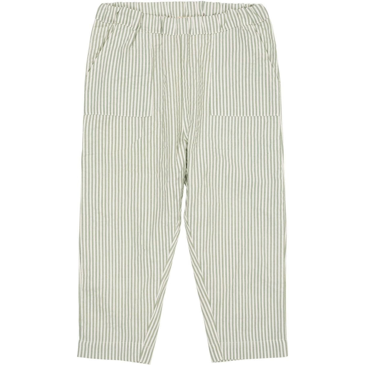 COPENHAGEN COLORS Green W Cream Stripe Seersucker Pants