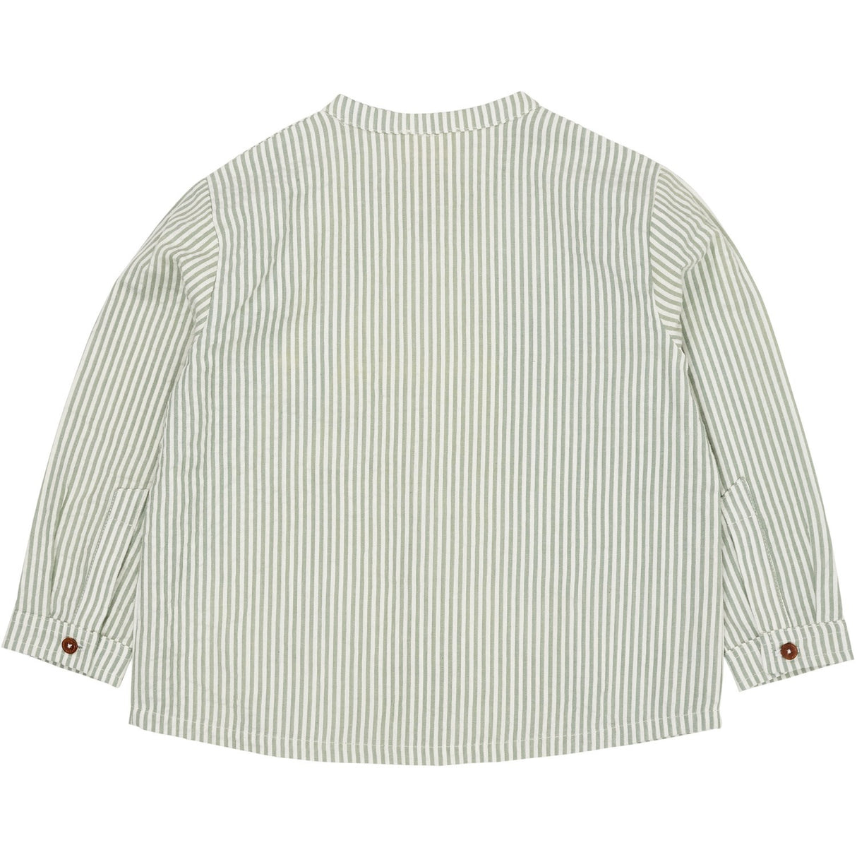 COPENHAGEN COLORS Green W Cream Stripe Seersucker Shirt W. Placket