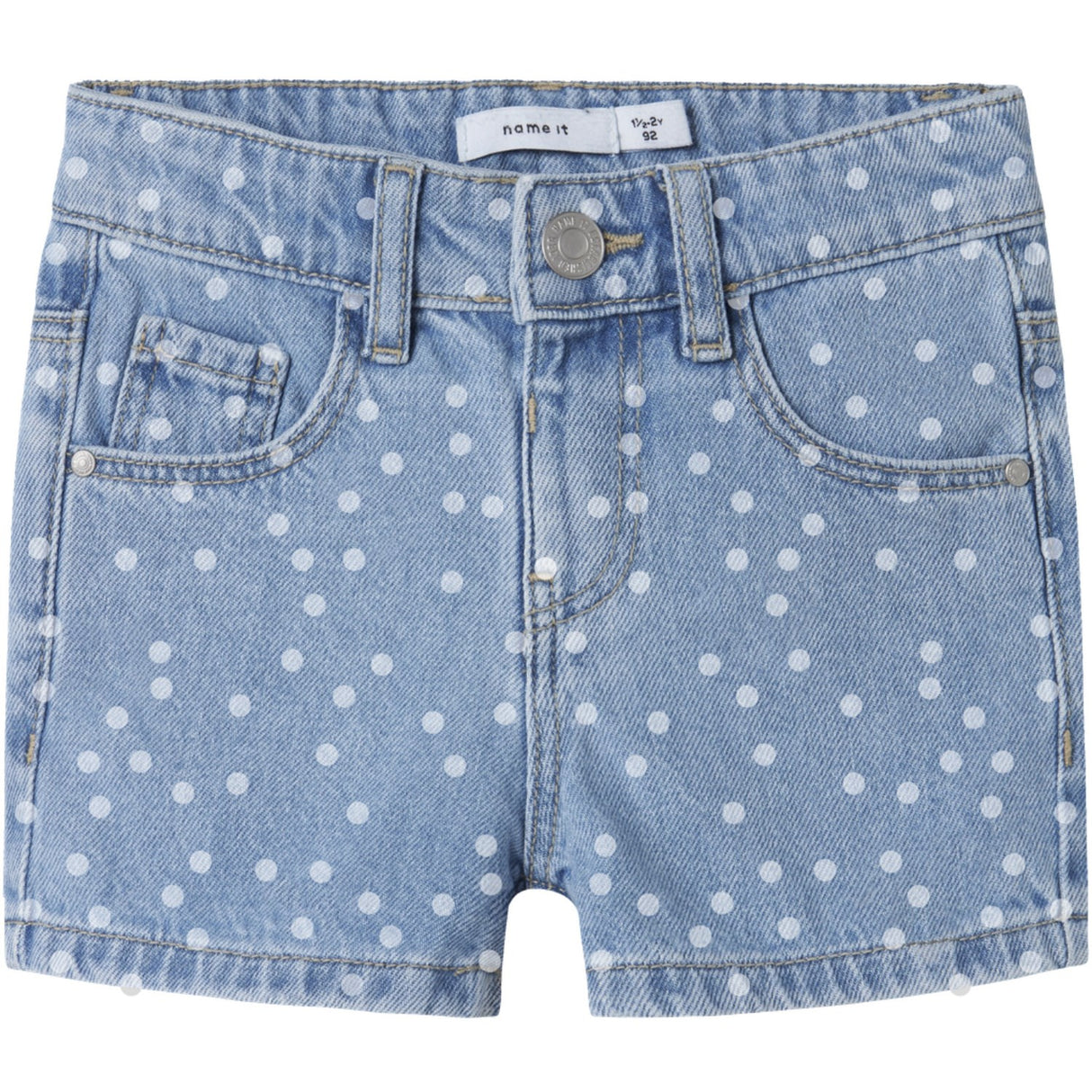 Name It Light Blue Denim Dots Rose Regular Denim Shorts