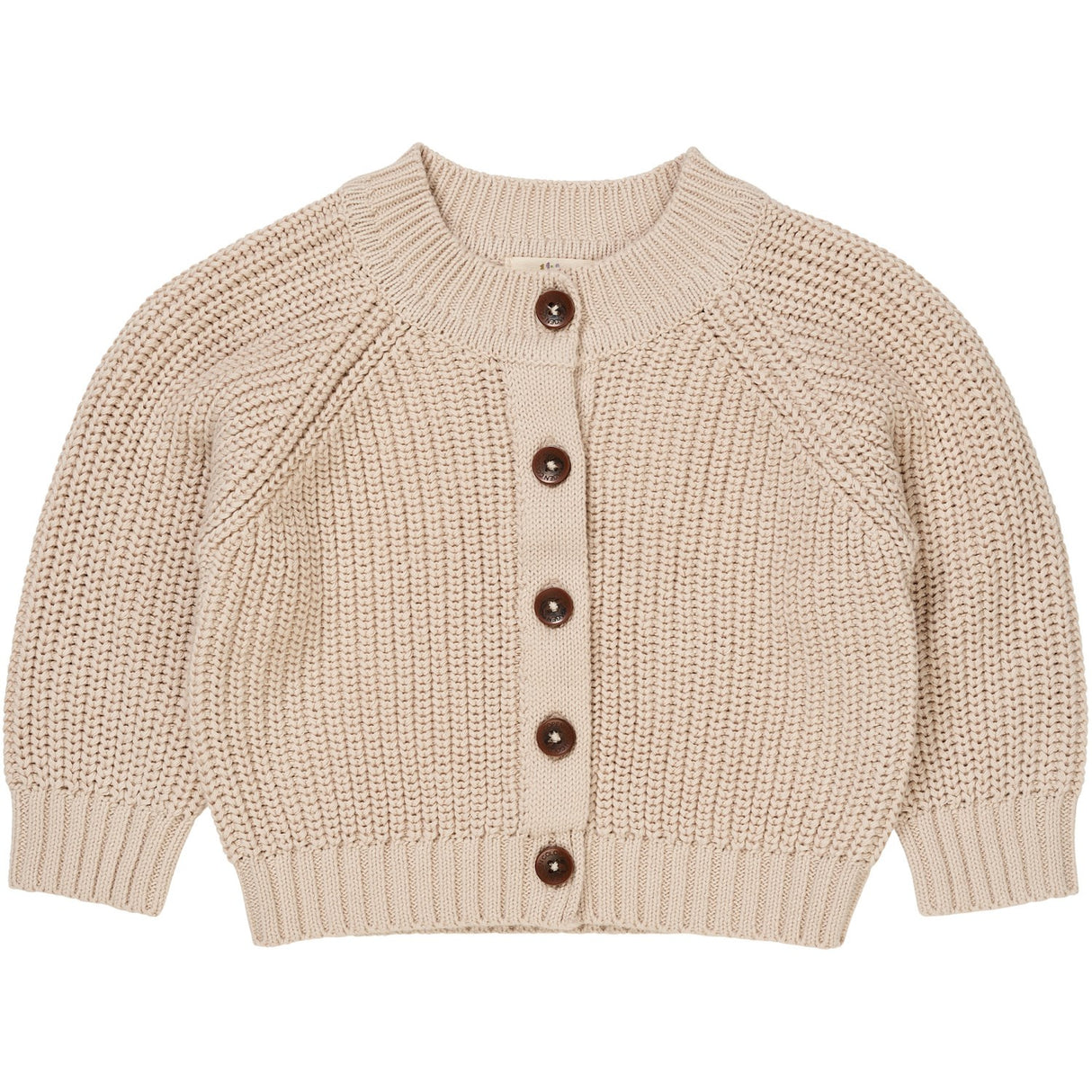 COPENHAGEN COLORS Beige Knitted Classic Rib Cardigan