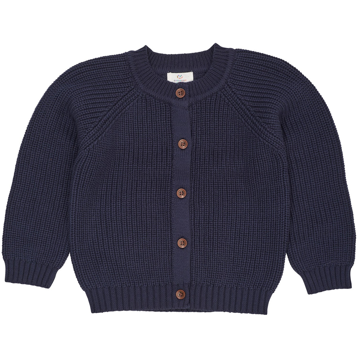 COPENHAGEN COLORS Navy Knitted Classic Rib Cardigan