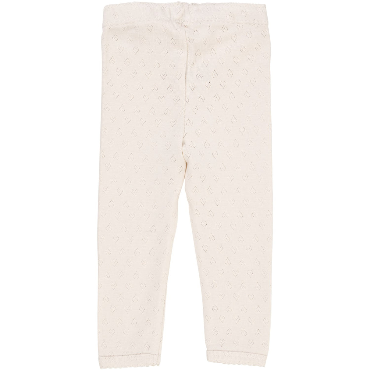 COPENHAGEN COLORS Cream Pointelle Heart Leggings