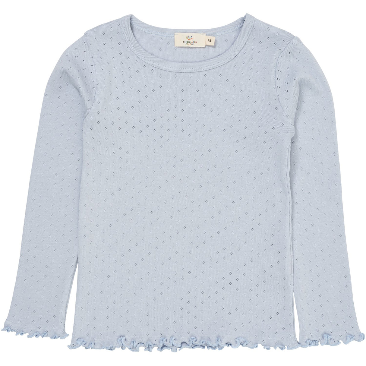 COPENHAGEN COLORS Dusty Blue Summer Pointelle Ls Tee