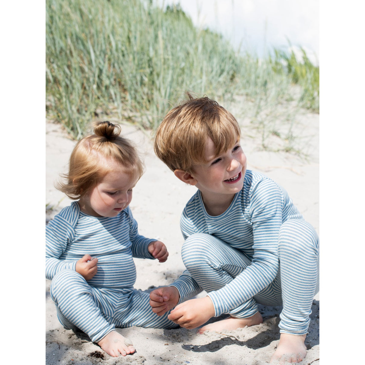 Serendipity Azur/Ecru Baby Leggings Stripe