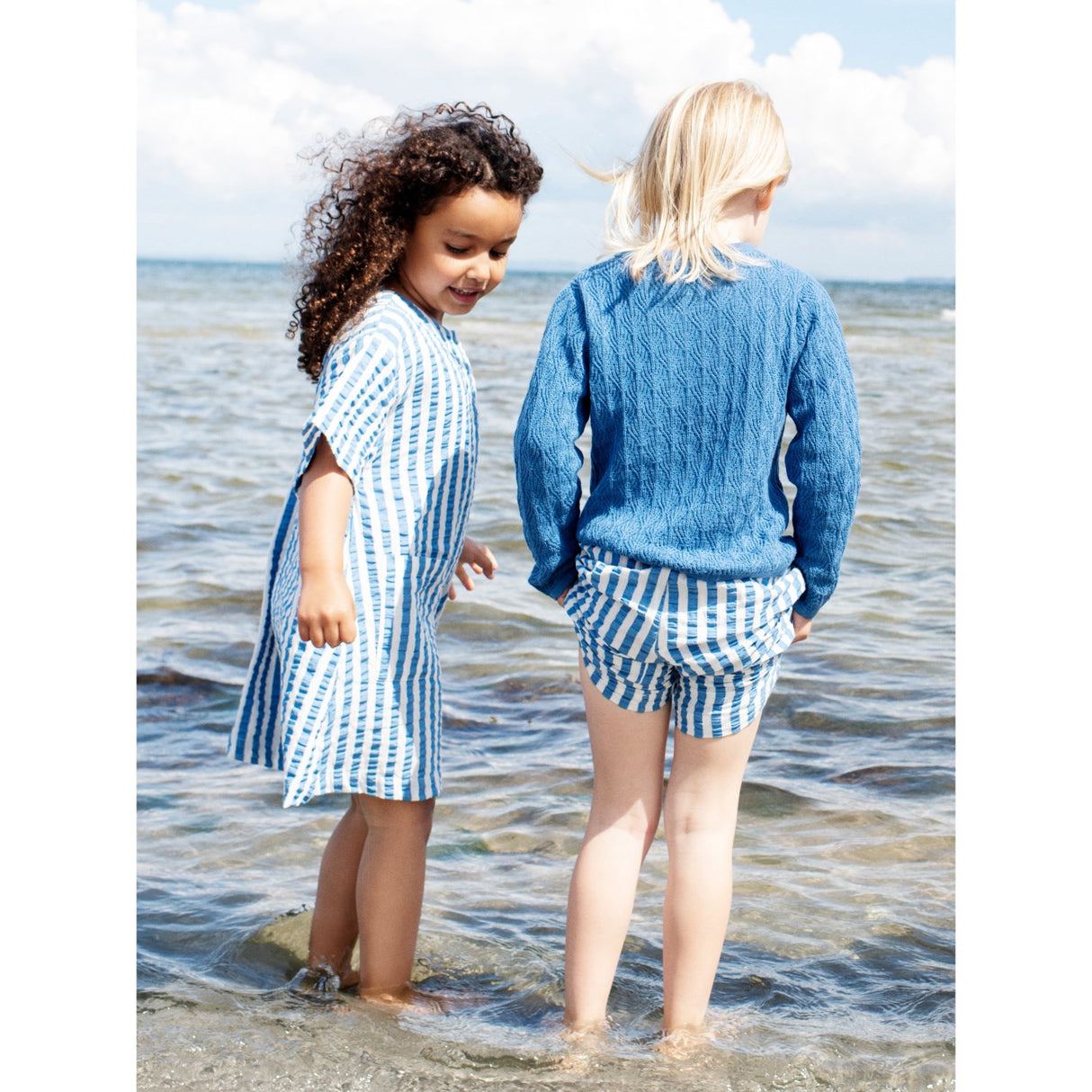 Serendipity Azur Stripe Button Dress