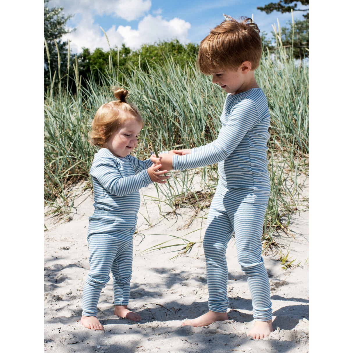 Serendipity Azur/Ecru Slim Blouse Stripe