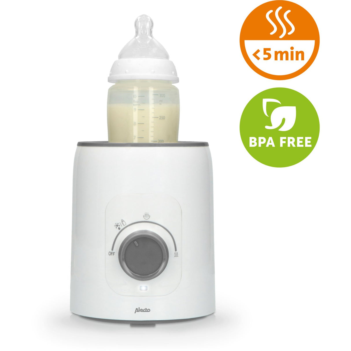 Alecto White Bottle Warmer