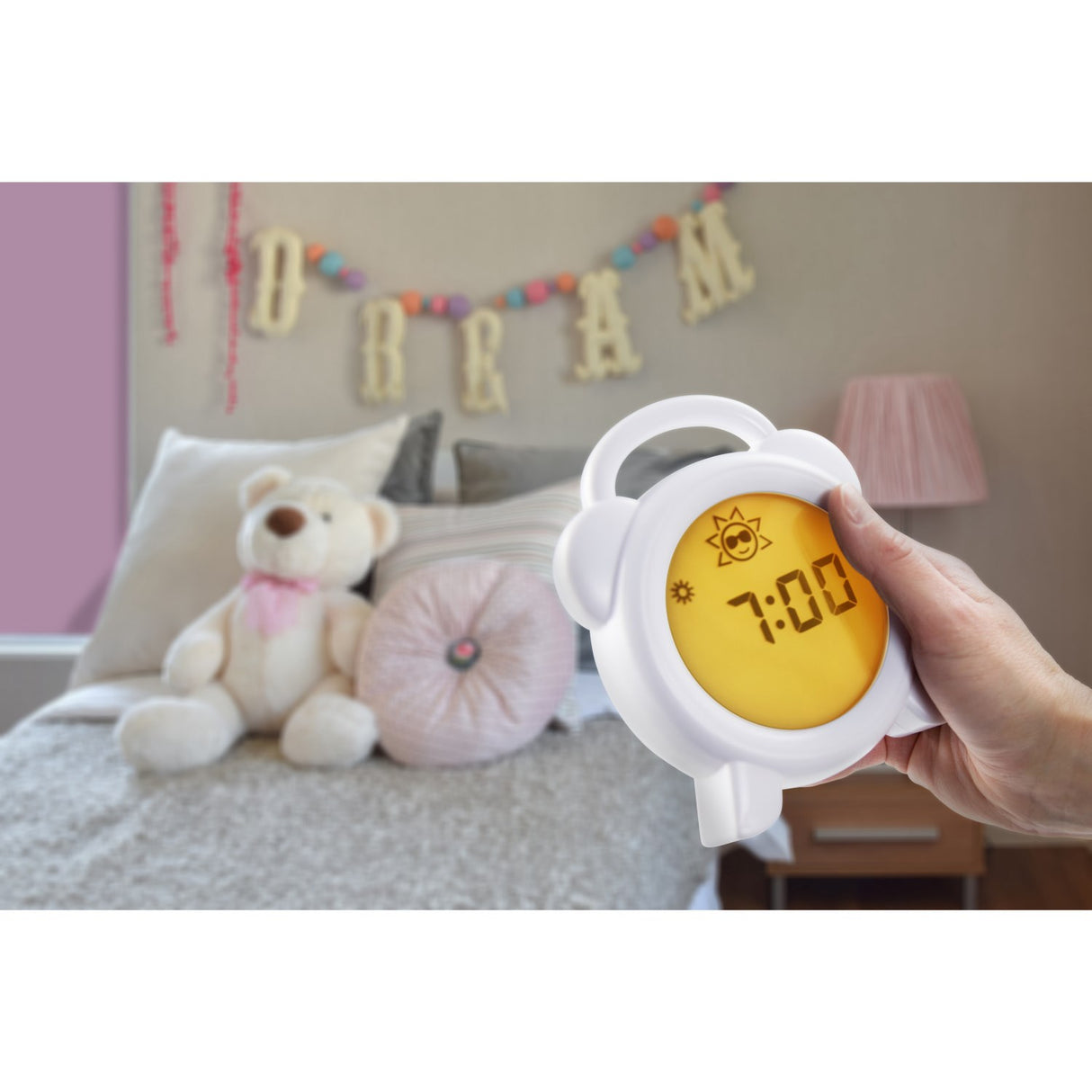 Alecto White Sleep Trainer, Night Light And Alarm Clock