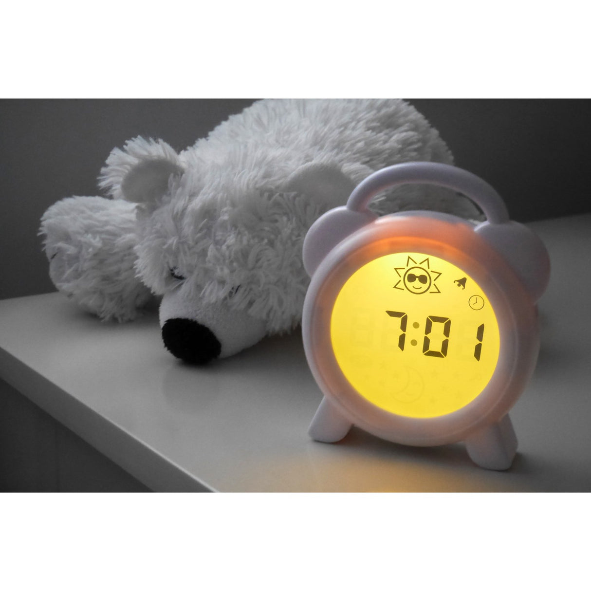 Alecto White Sleep Trainer, Night Light And Alarm Clock