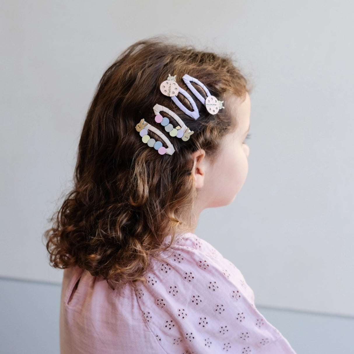 미미 & 룰라 4 헤어 클립 - 레이디버드 & 애벌레 스프링 매직