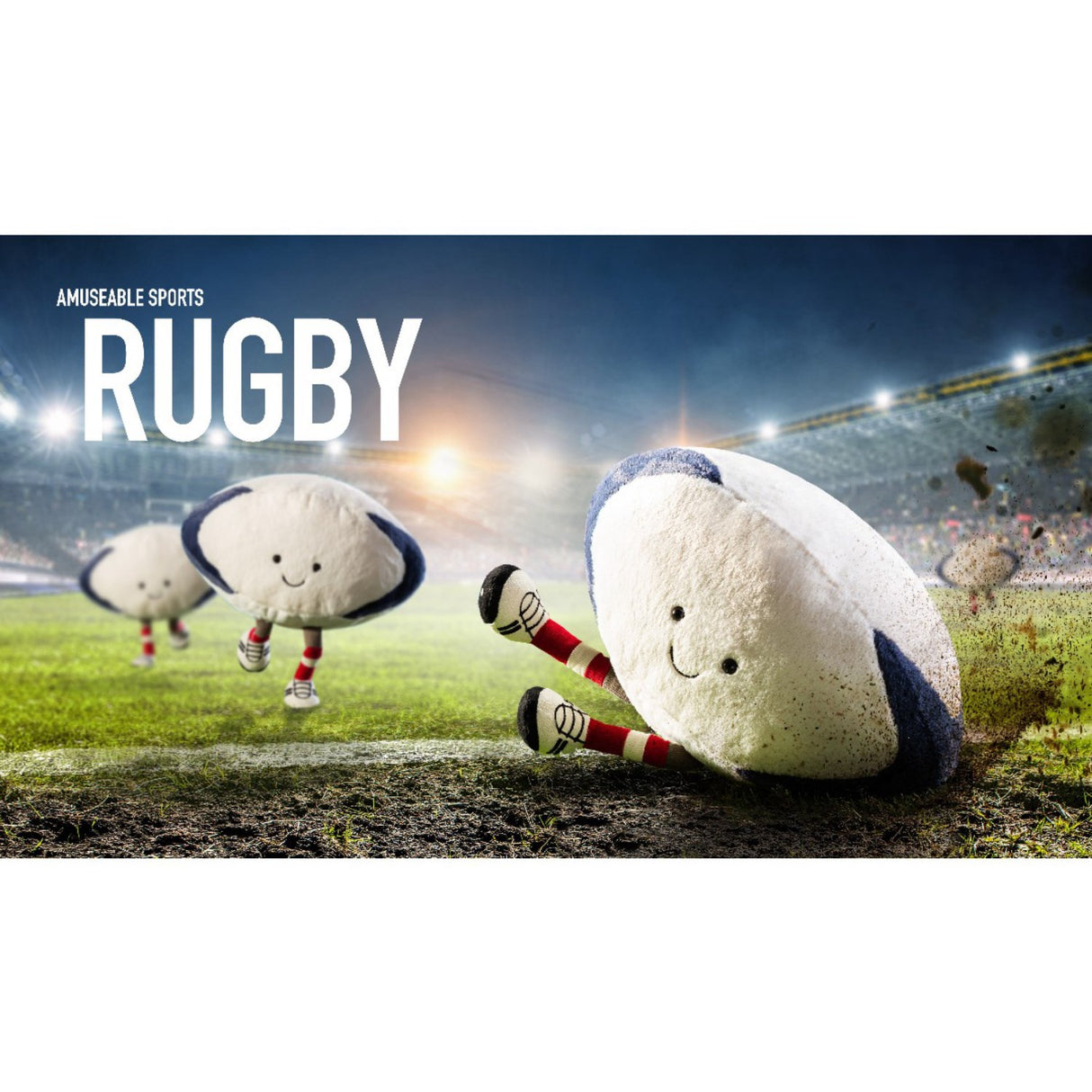 Jellycat Amuseables Sports Rugby Ball, 29 Cm