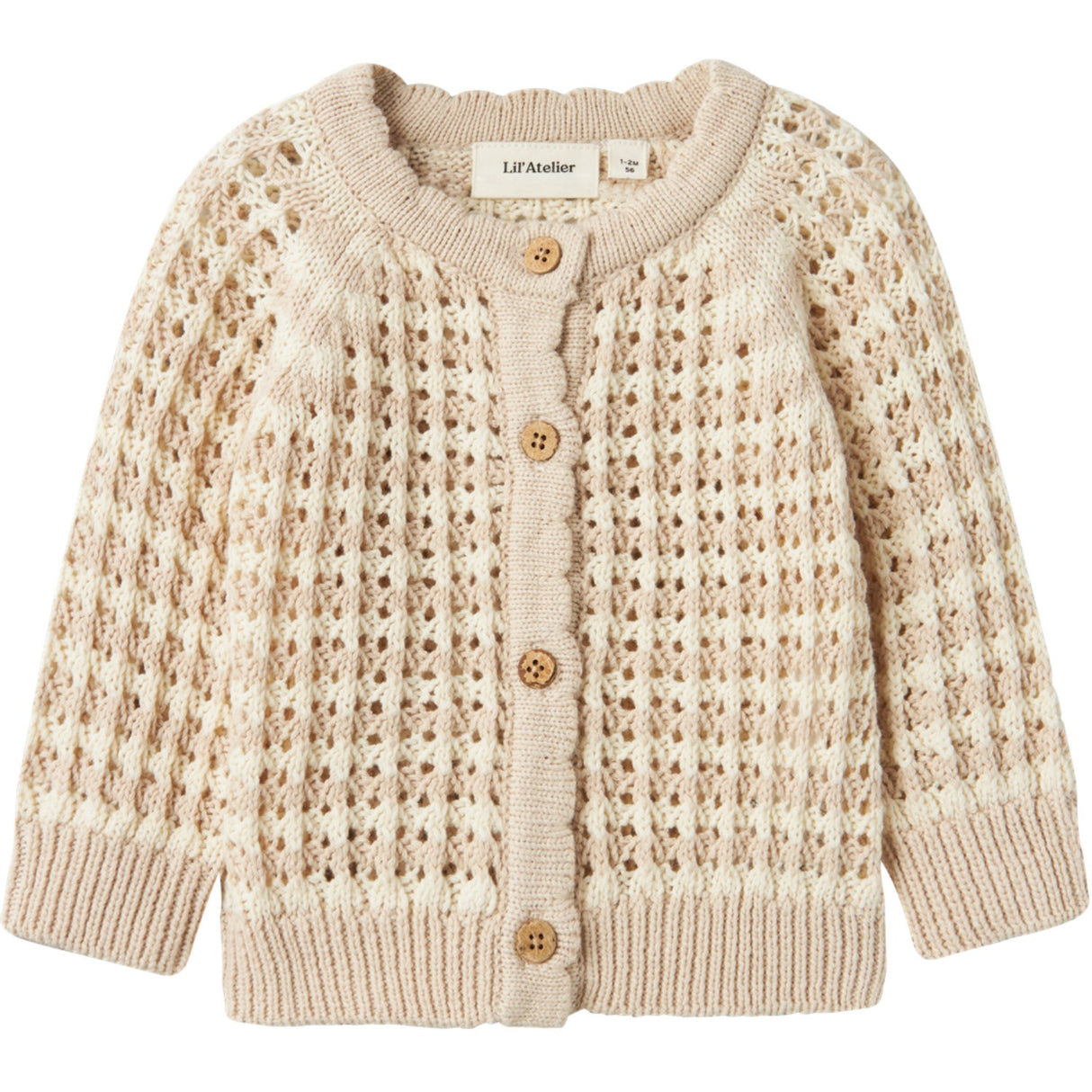Lil'Atelier Turtledove Gray Morn Boa Knit Cardigan
