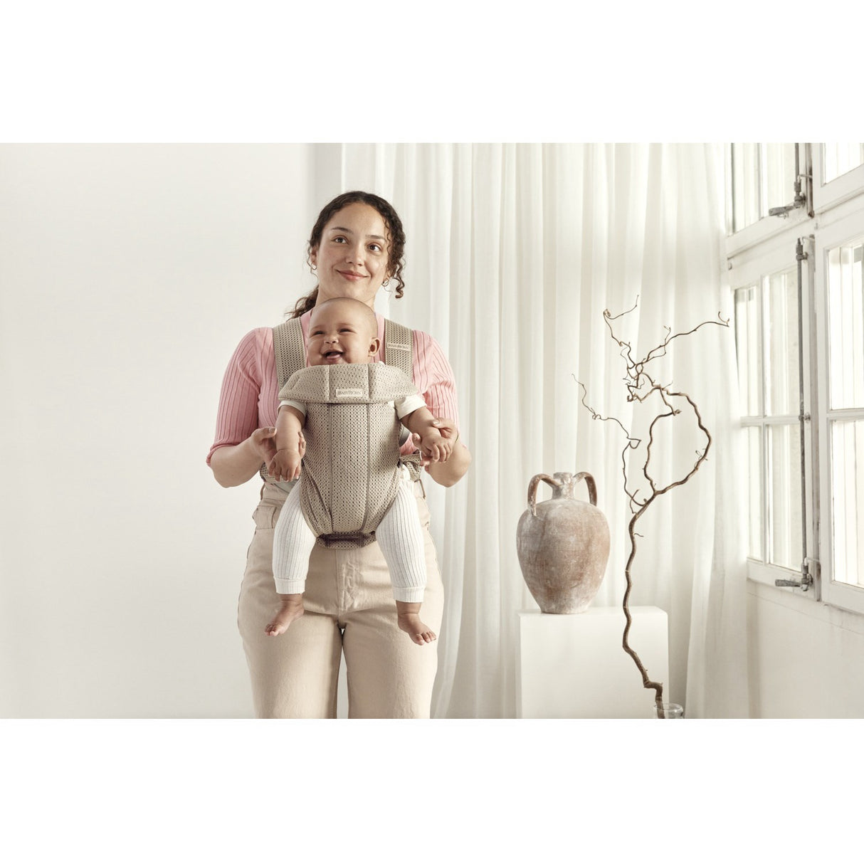 BabyBjörn Grey Beige Baby Carrier Mini