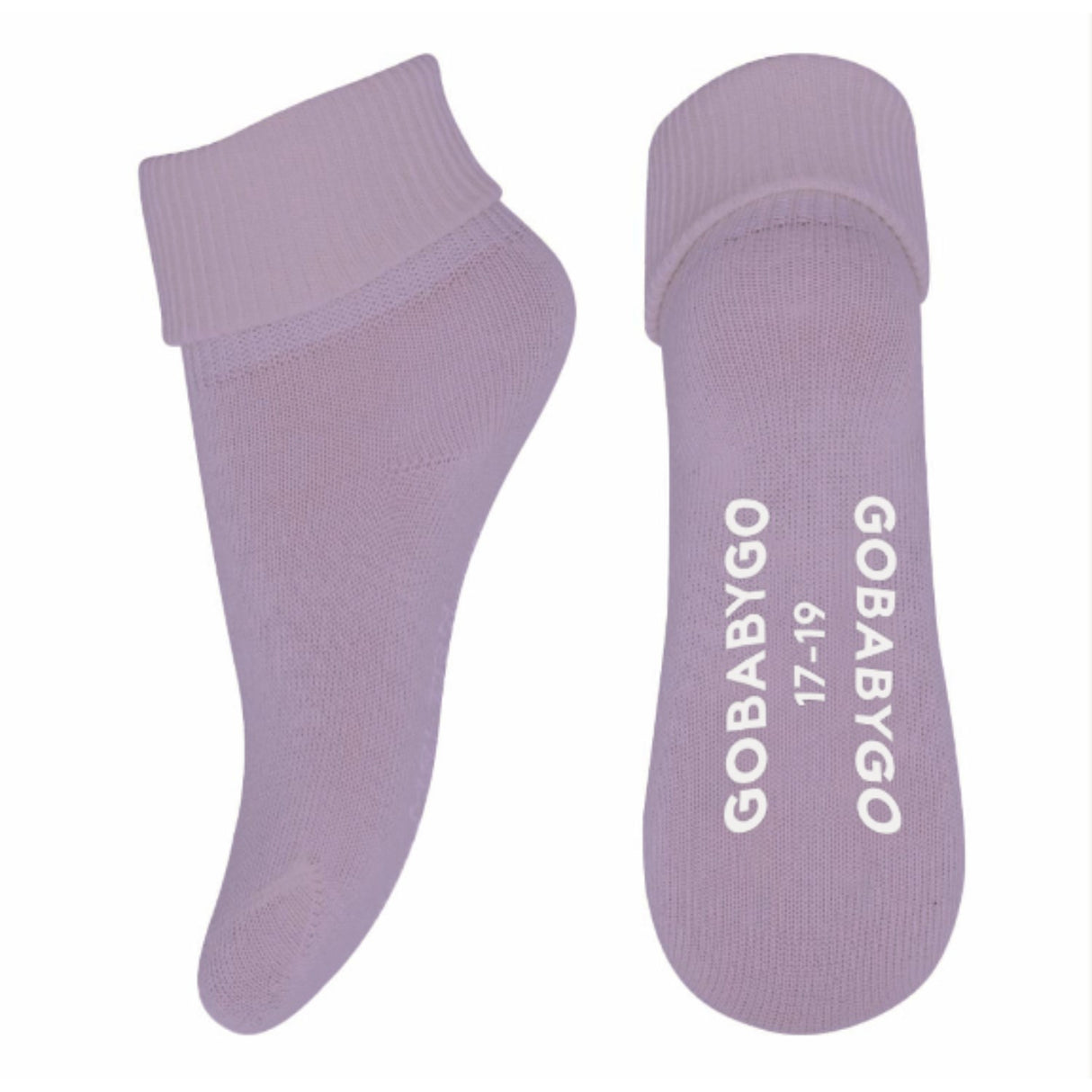Gobabygo Cloud Lilac Non Slip Socks Organic Cotton