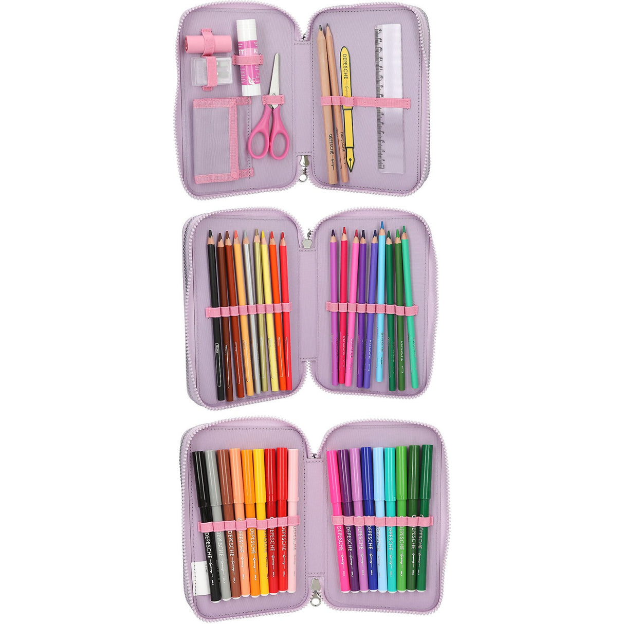 Ylvi Triple Pencil Case With Appliquéd Wing