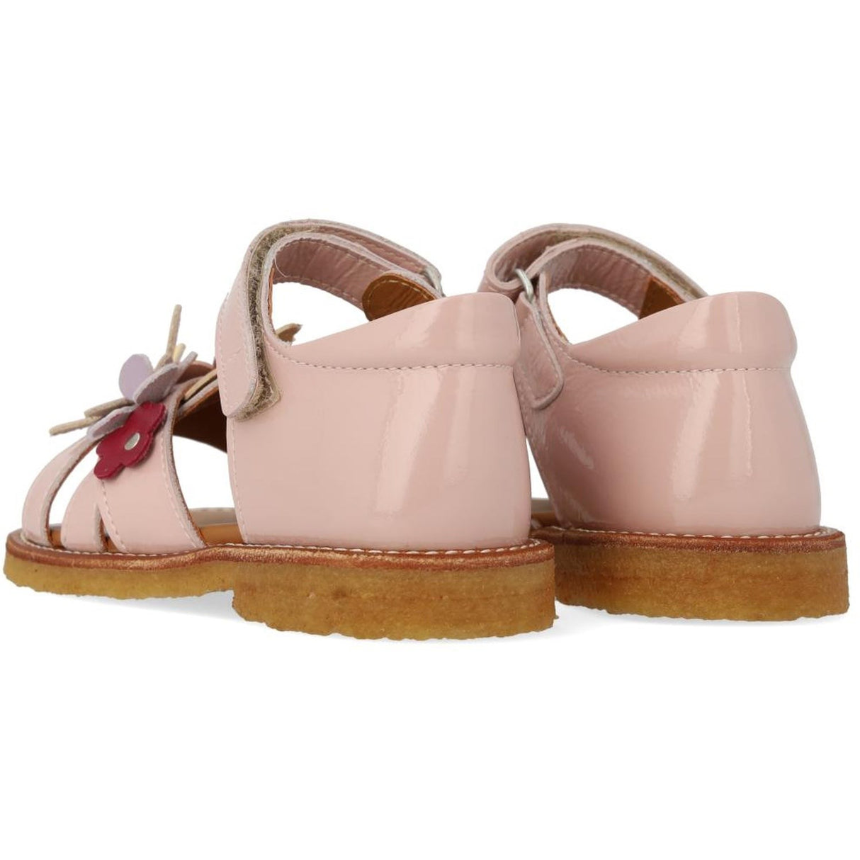 Angulus Rosebud Sandal with Multicolored Floral Appliques