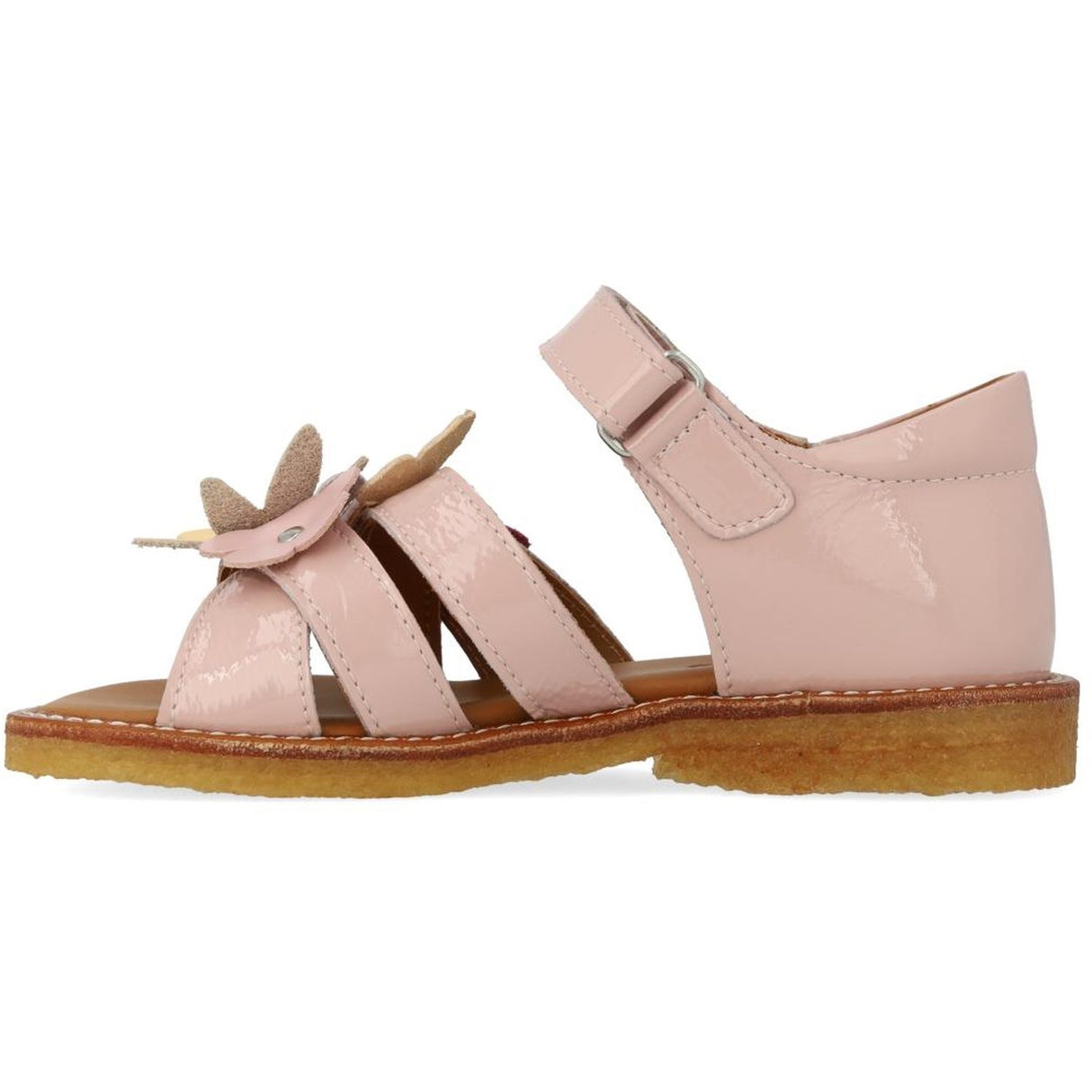 Angulus Rosebud Sandal with Multicolored Floral Appliques