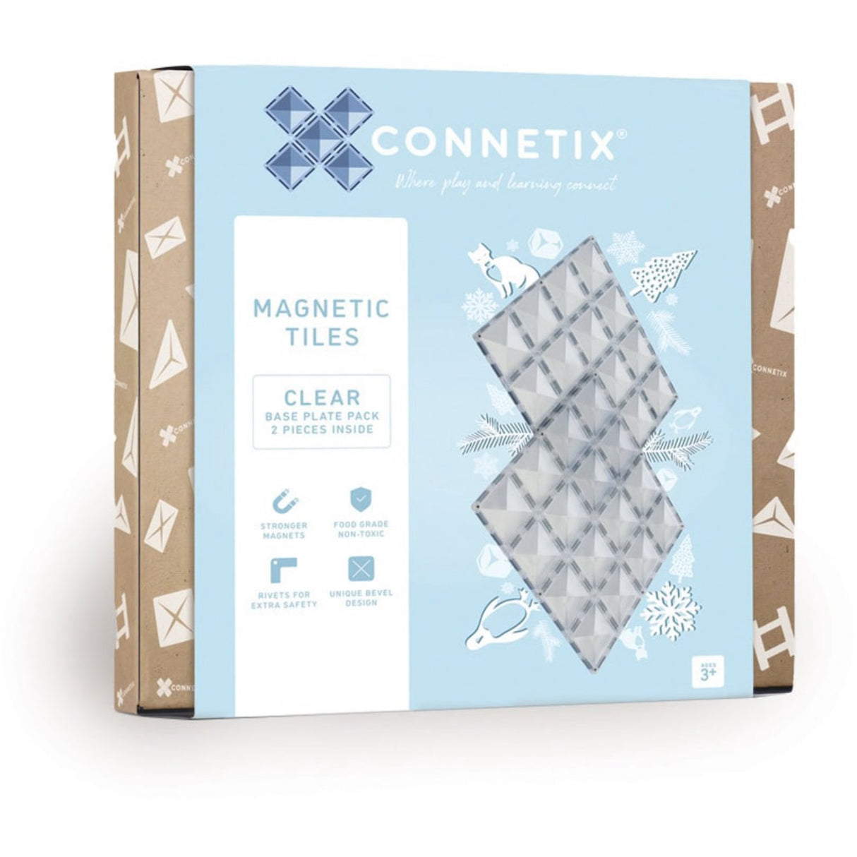 Connetix Clear Base Plate Pack 2 Pieces