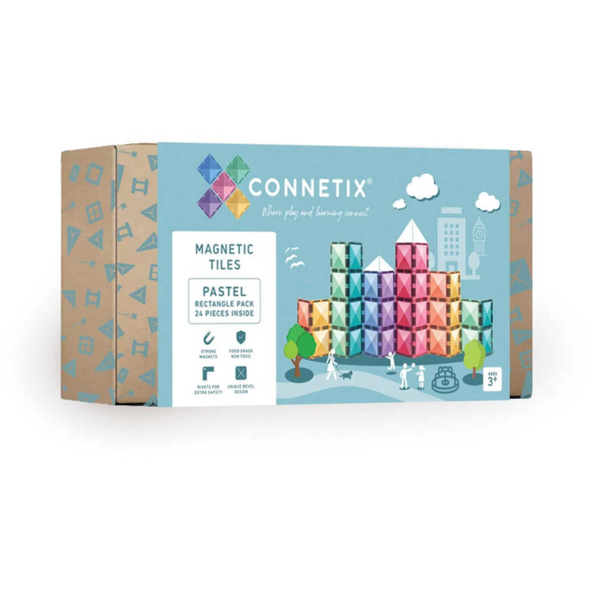 Connetix Pastel Rectangle Pack 24 Pieces