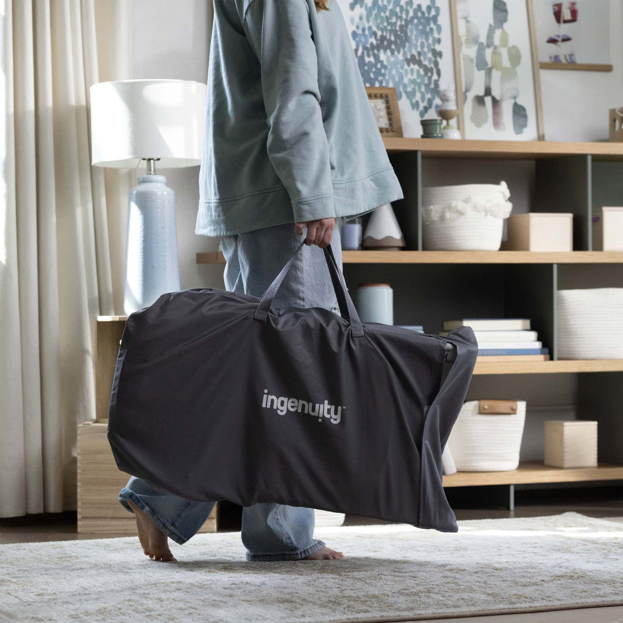 Ingenuity Chambray Happy Belly™ Rock-To-Bounce Massage Seat