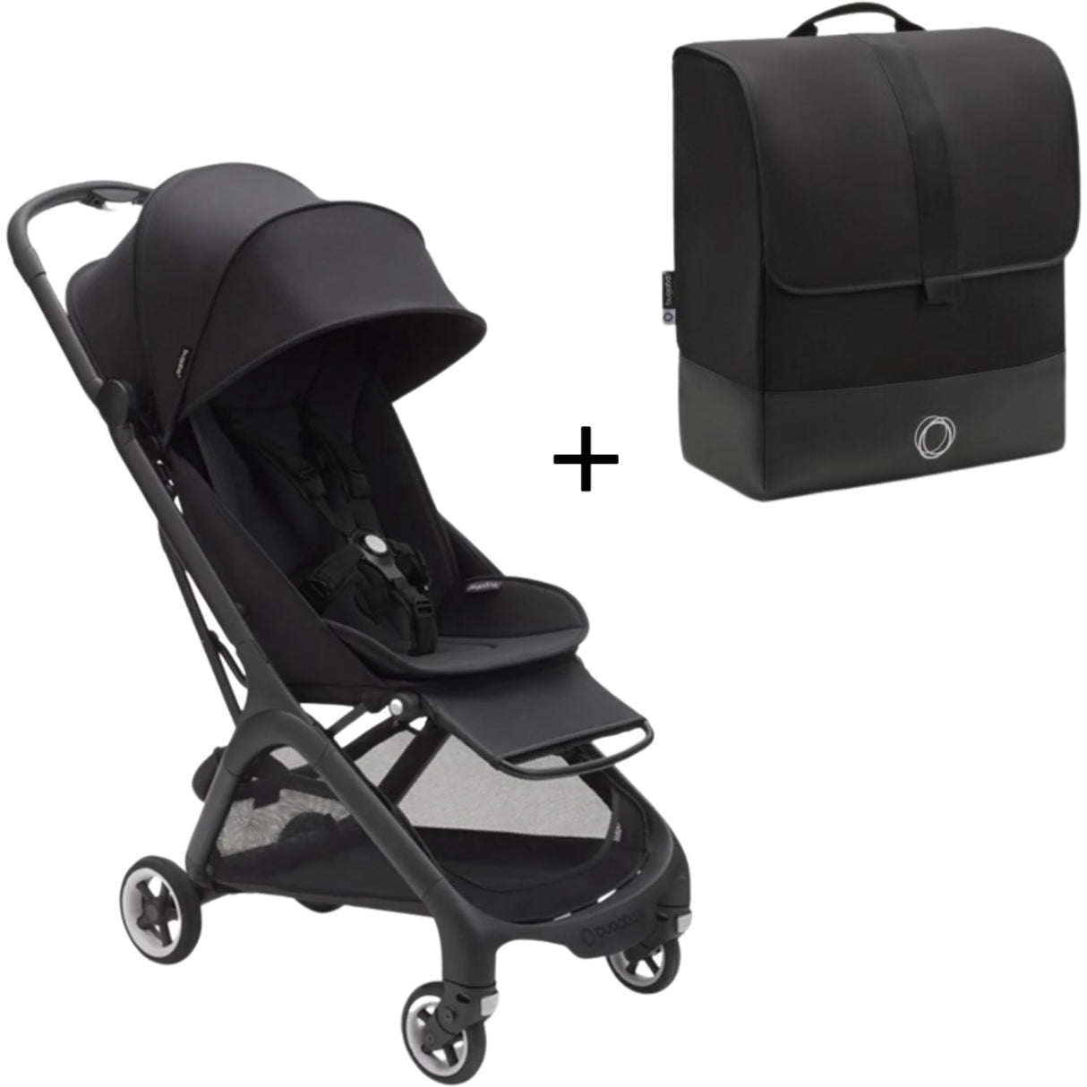 Bugaboo Butterfly Stroller and Transport Case Black Bundle