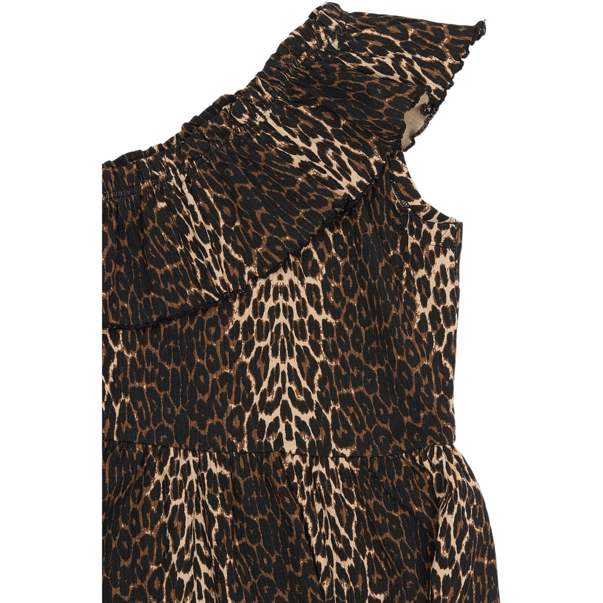 The New Oxford Tan AOP Ellen Rib Dress