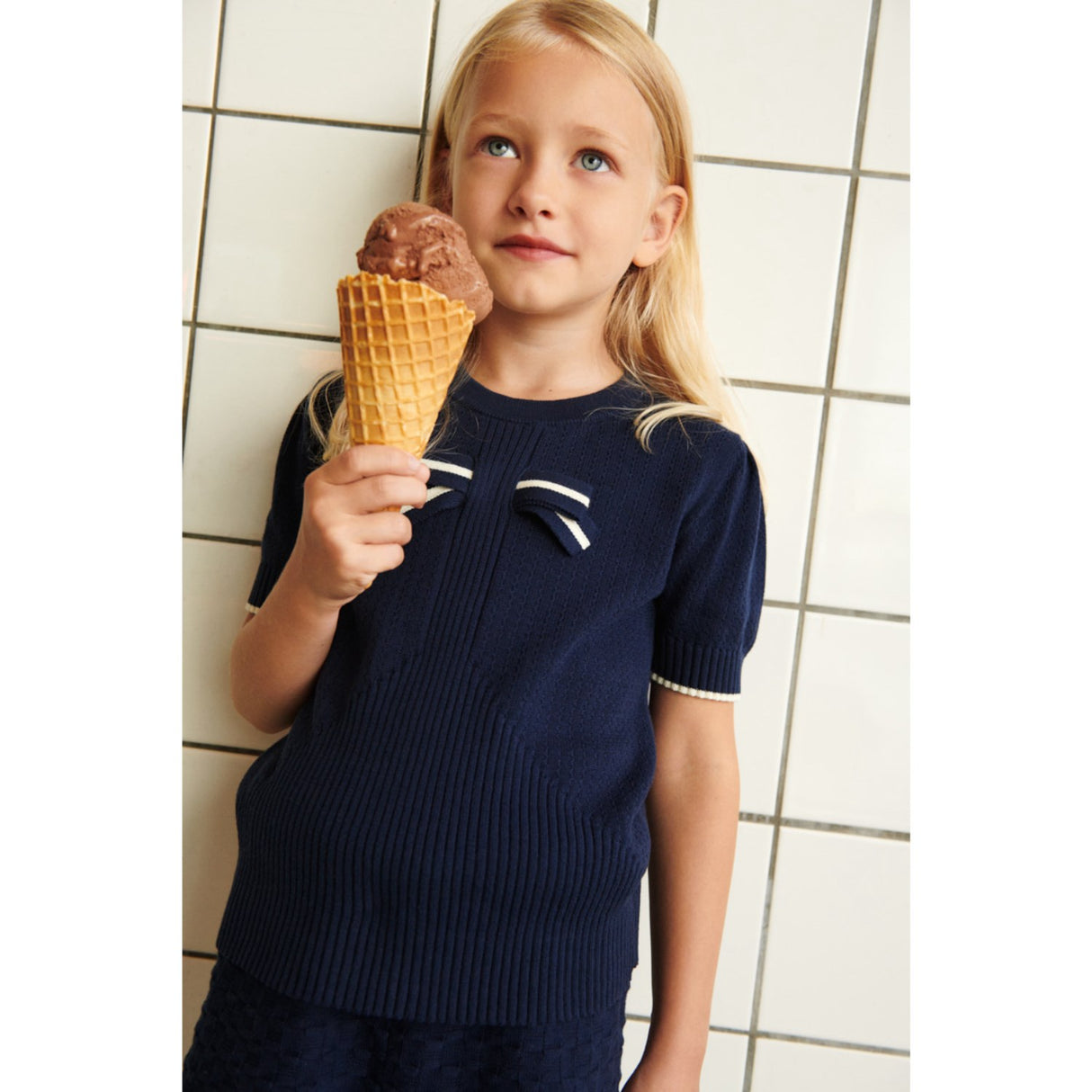 FUB dark navy Bow Tee