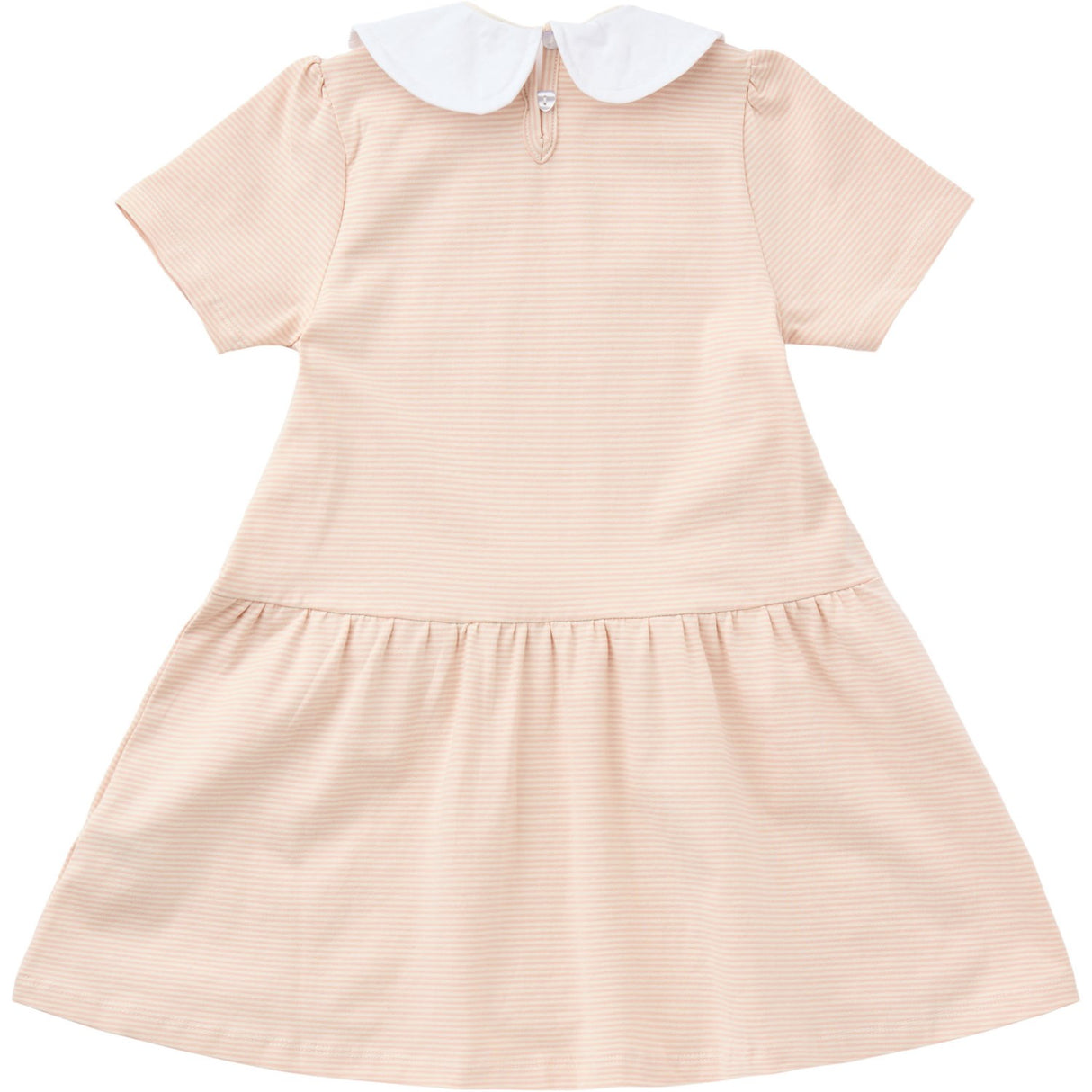 COPENHAGEN COLORS Dusty Rose/Cream Stripe Striped Dress W. Poplin Collar