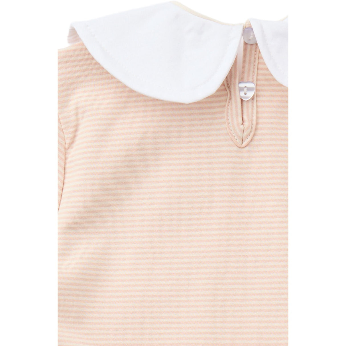 COPENHAGEN COLORS Dusty Rose/Cream Stripe Striped Dress W. Poplin Collar
