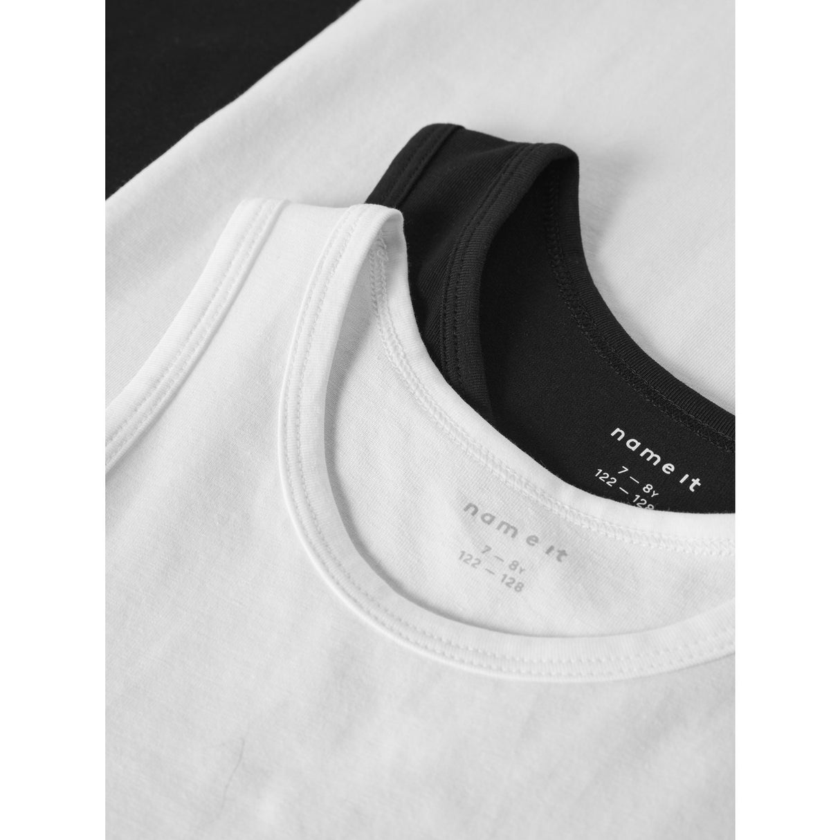 Name It Black Tank Top 4-Pack Black White Solid Noos