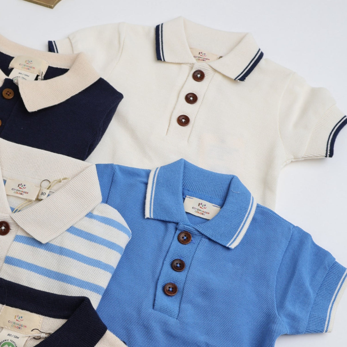 COPENHAGEN COLORS Cream Comb. Pique Polo Romper