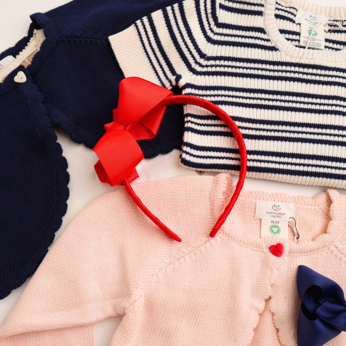 COPENHAGEN COLORS Soft Pink Lt. Knitted Bolero W. Heart Button