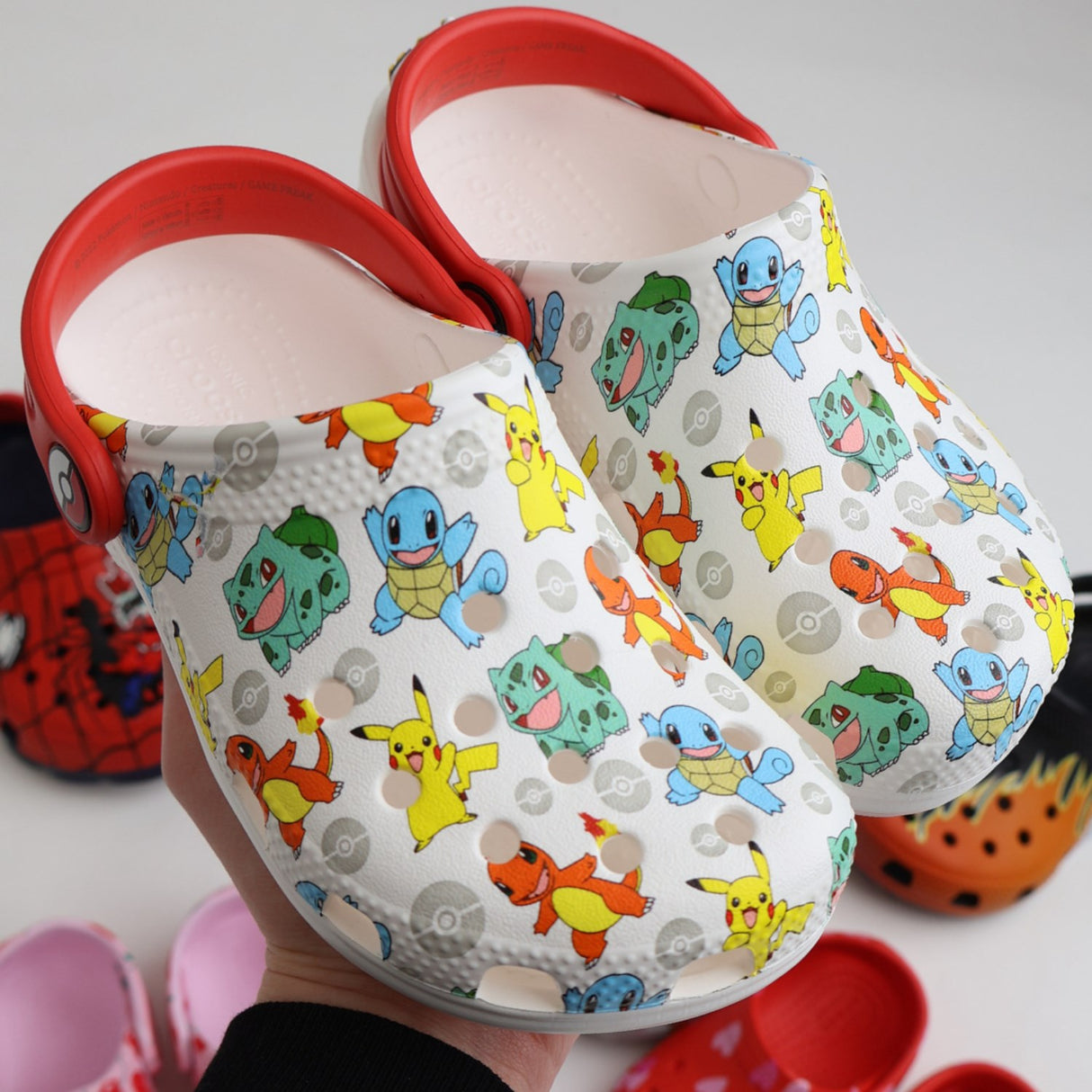 Crocs White/Multi Classic Pokemon Clog