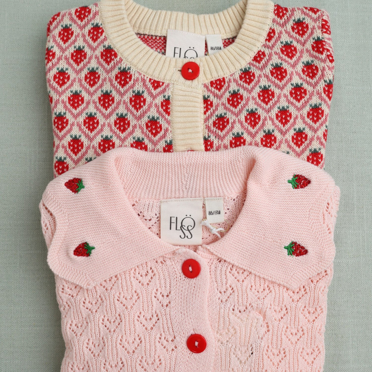 Flöss Light Pink/Red Isabel Cardigan