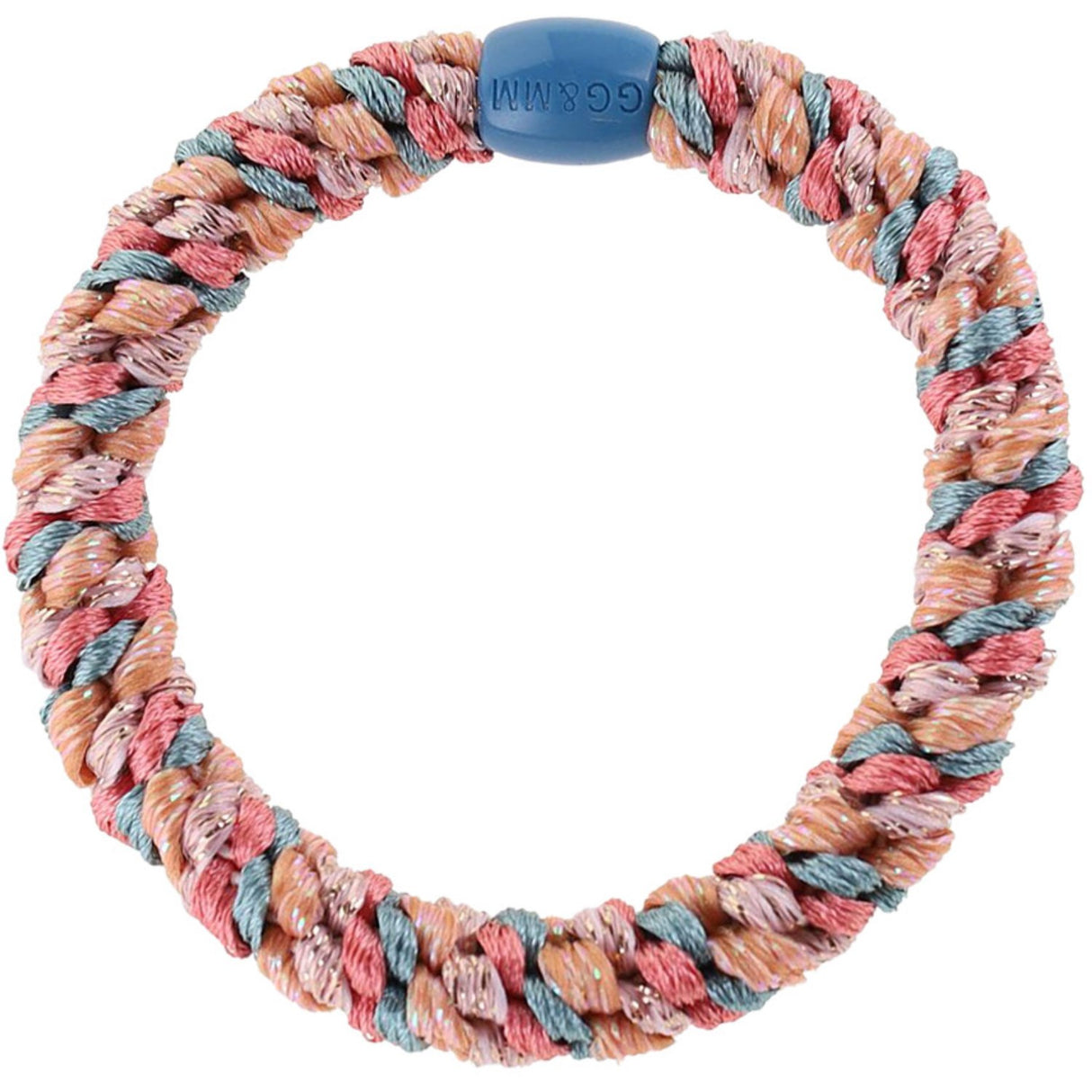 Bow's by Stær Braided Hair Elastic - Multi Blue/Pink/Peach Glitter 6-pack
