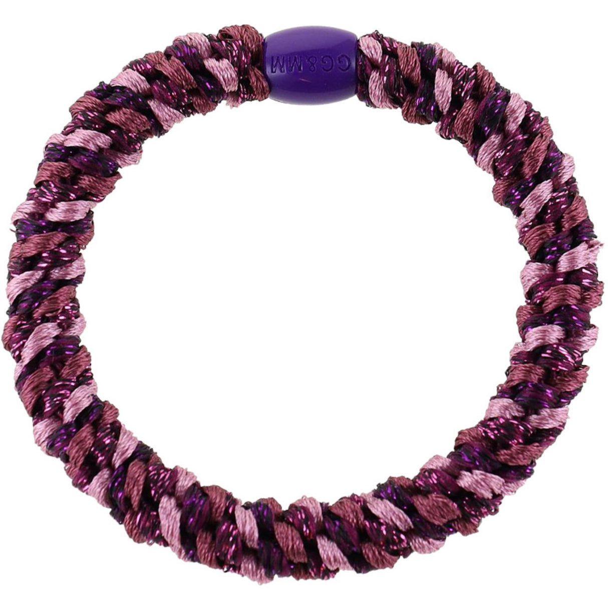 Bow's by Stær Braided Hair Elastic - Multi Bordeaux/Rose Glitter 6-pack