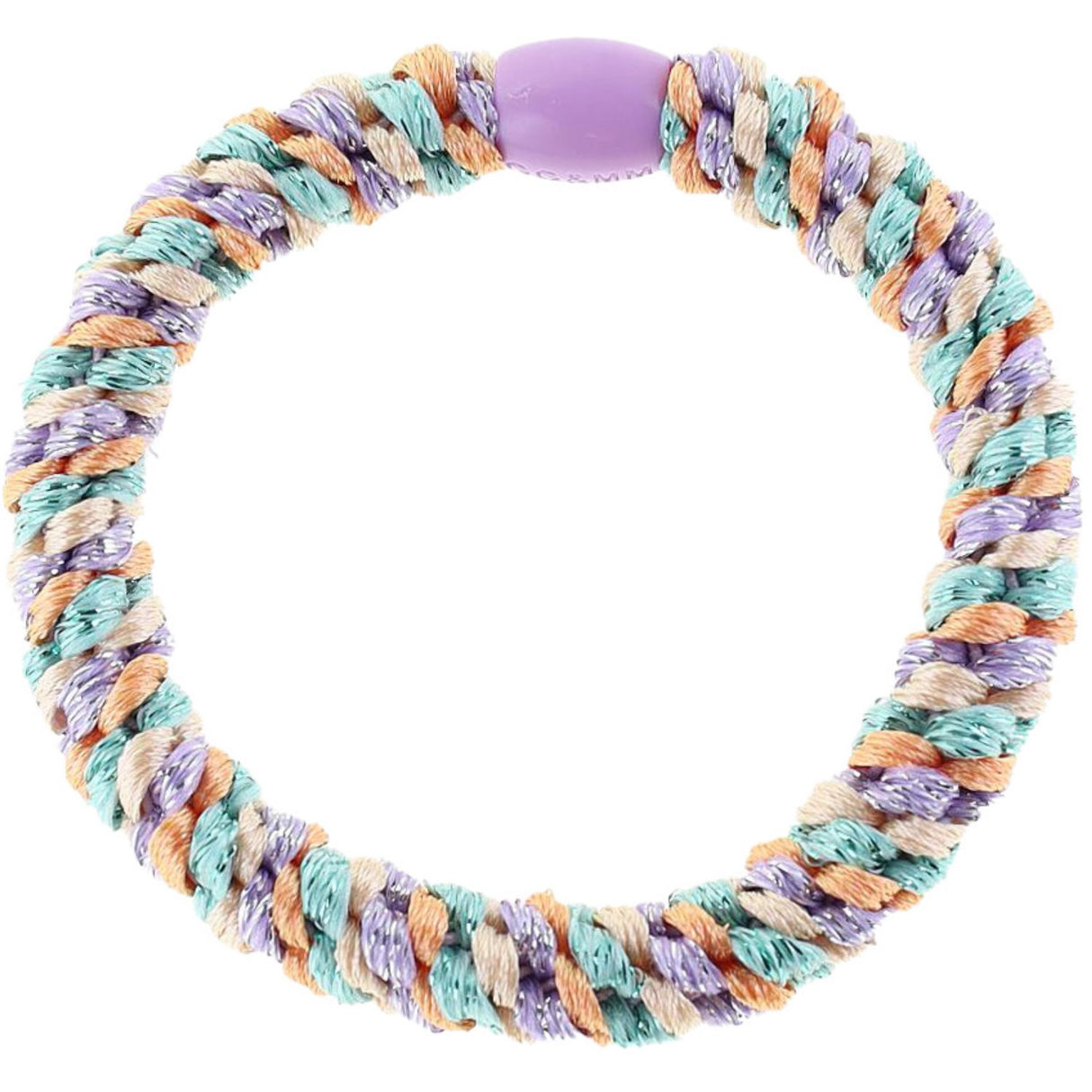 Bow's by Stær Braided Hair Elastic - Multi Purple/Rust/Turquoise Glitter 6-pack