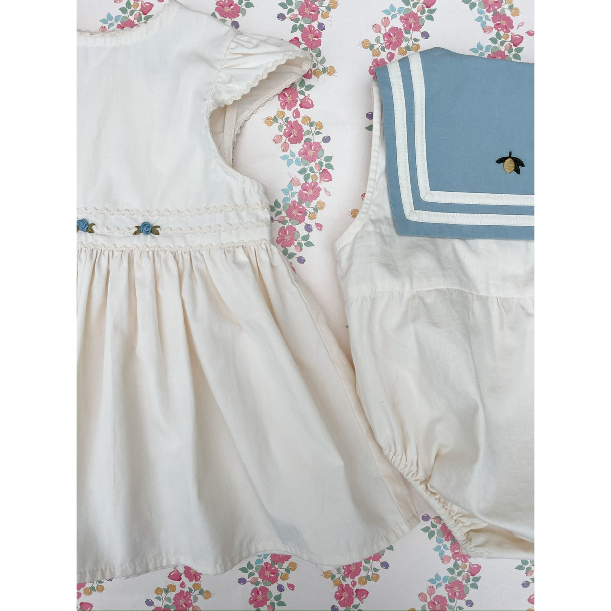 Konges Sløjd Ashley Blue Celebration Sailor Romper GOTS