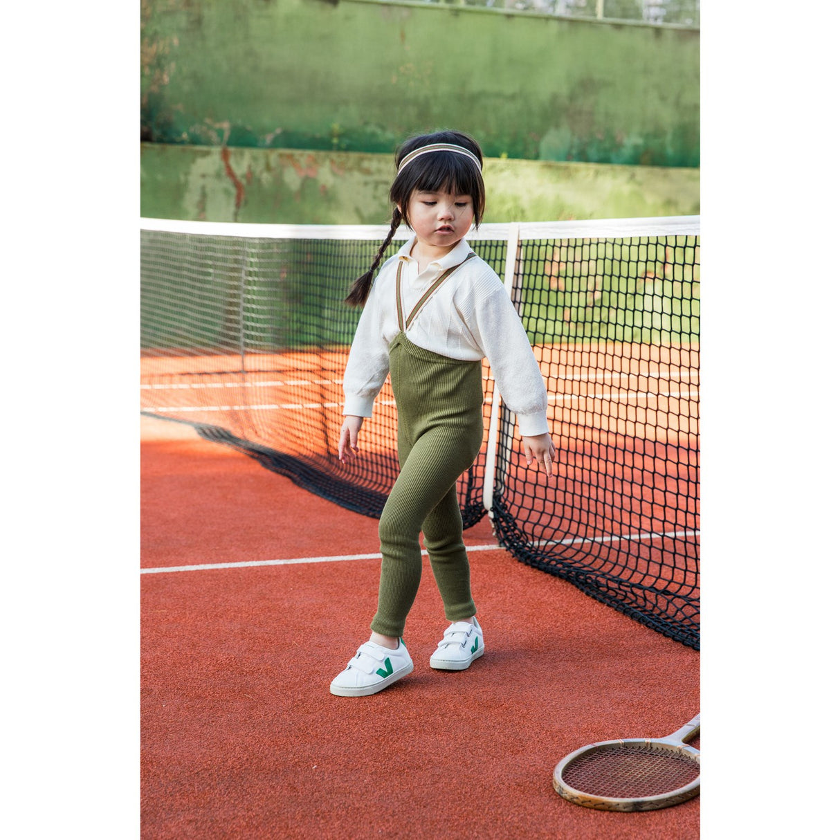 Silly Silas Olive Striped Footless Tights