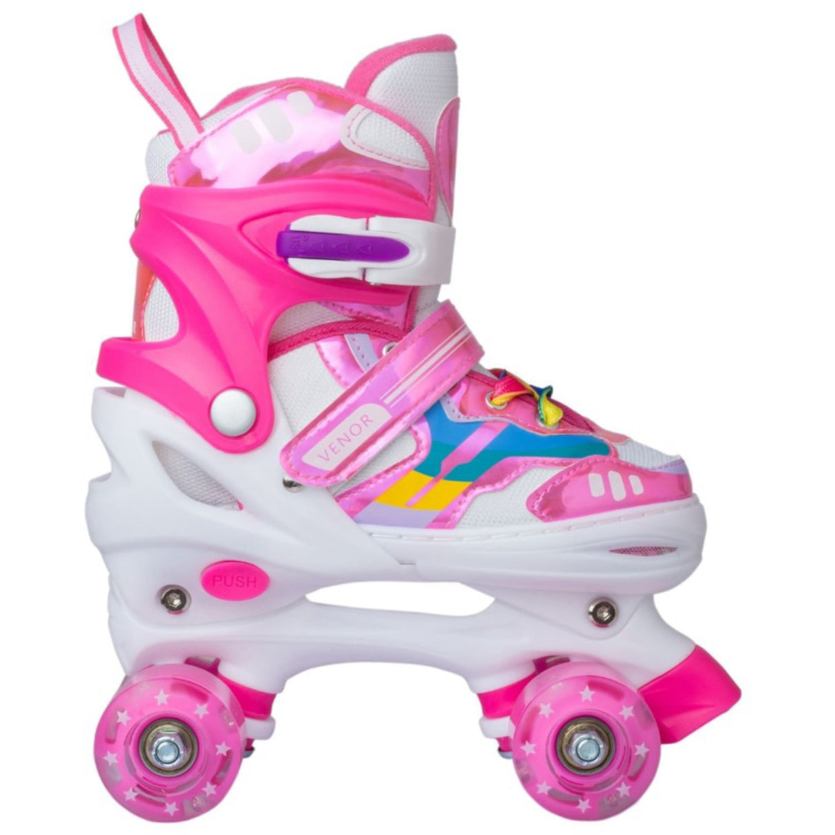 VENOR Shiny Pink Ignite LED Side-By-Side Rulleskøjter