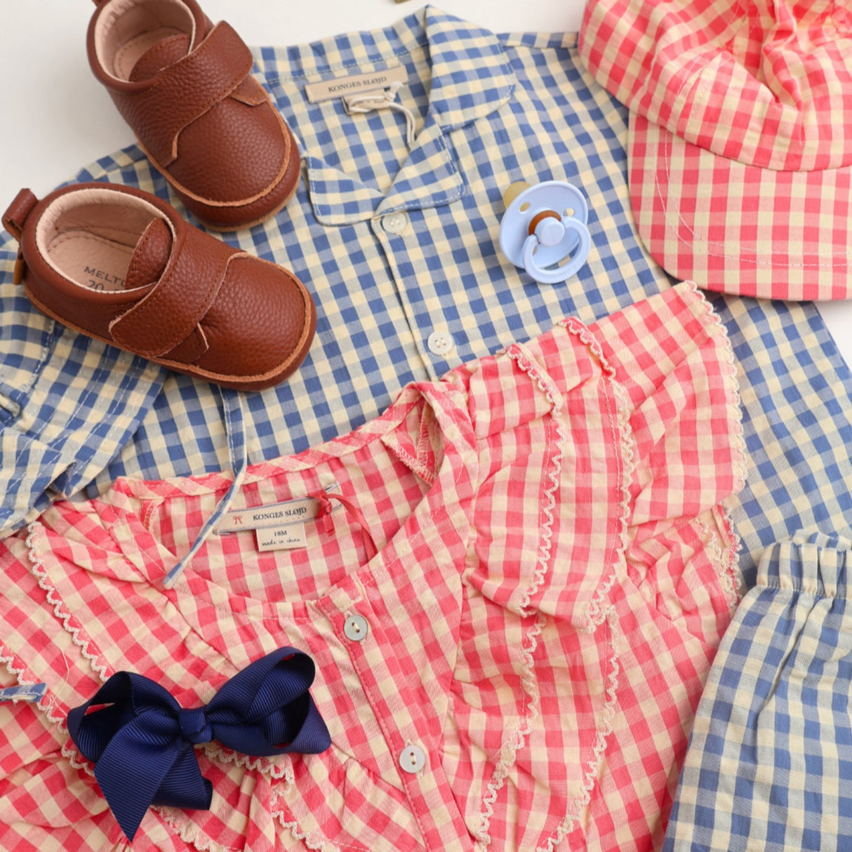 Konges Sløjd Flamingo Plume Check Kim Frill Ss Shirt Gots