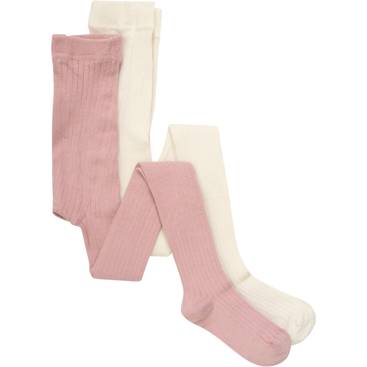 Minymo Ash Rose Tights Solid Rib 2-Pack