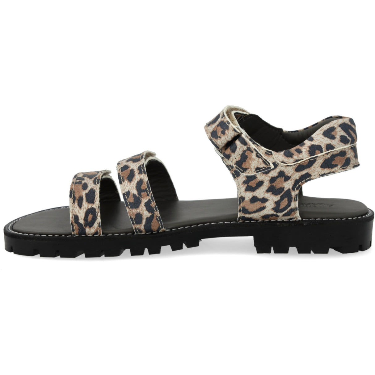 Angulus Leopard Suede Adjustable Leather Sandal with Velcro