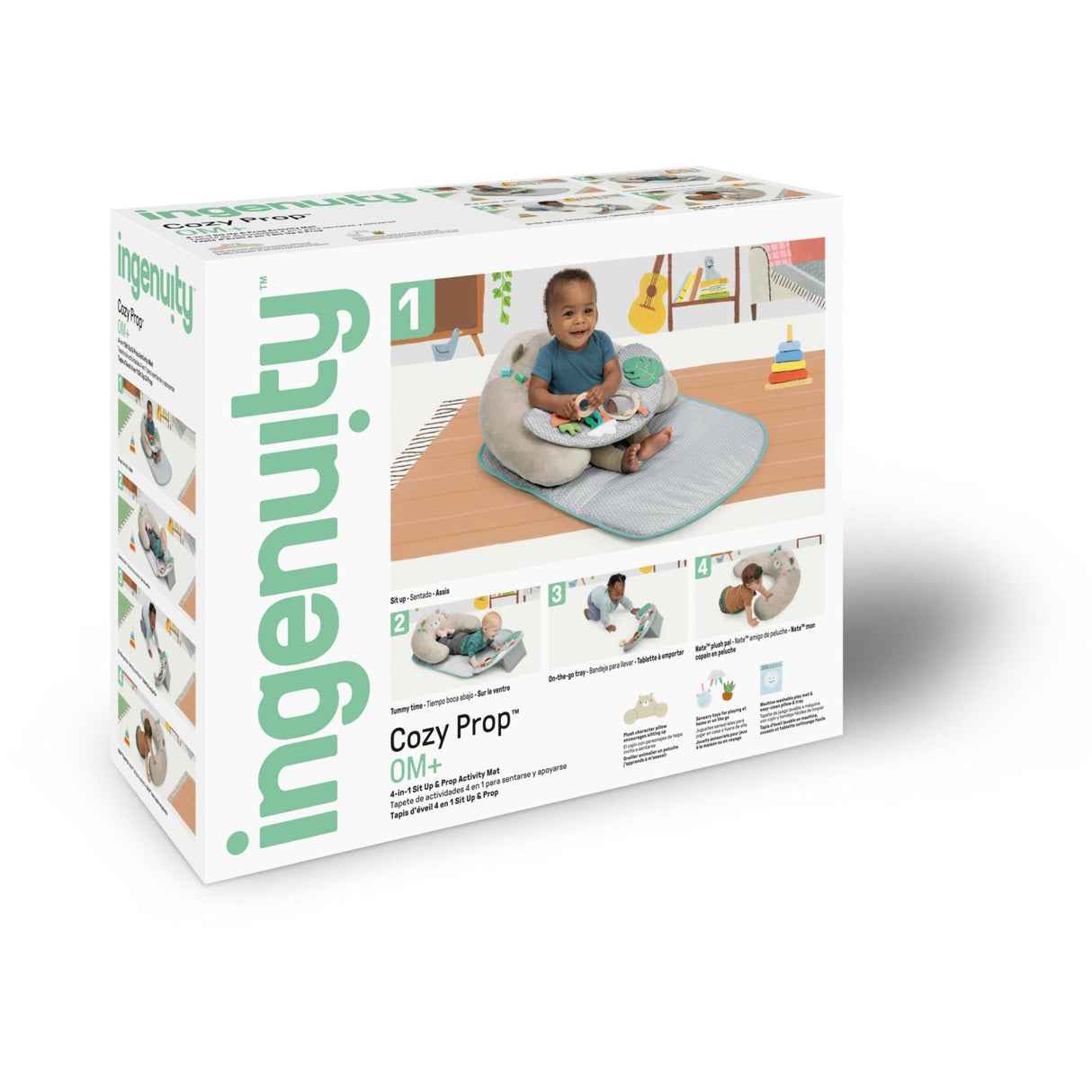 Ingenuity Cozy Prop™ 4-In-1 Sit Up & Prop Activity Mat Nate™
