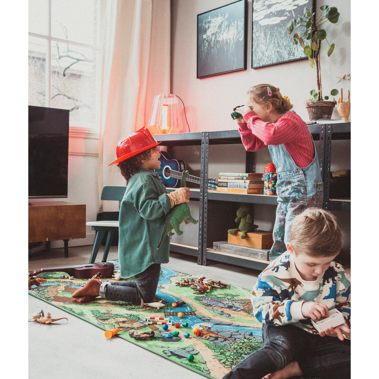 Rebel Roads Dino World Carpet - 95 X 200 Cm