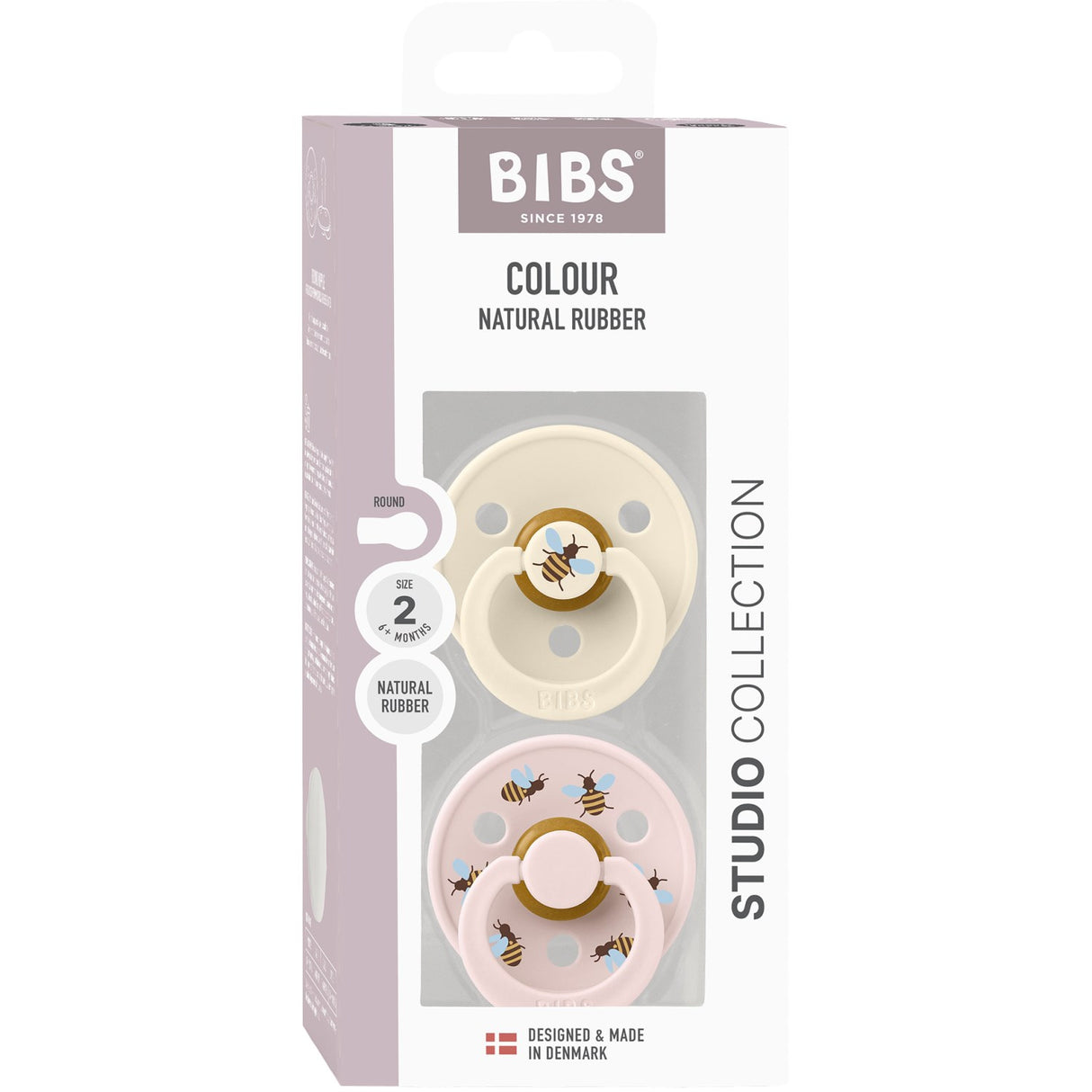 Bibs Ivory Mix Pacifier Studio Colour Bumblebee Latex 2-Pack